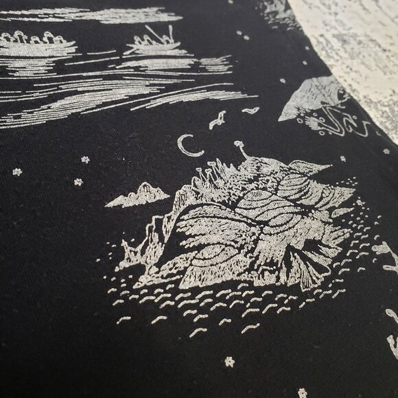 Black and White Moomin Characters Witchy TShirt Mountains and Moons - Picture 4 of 9